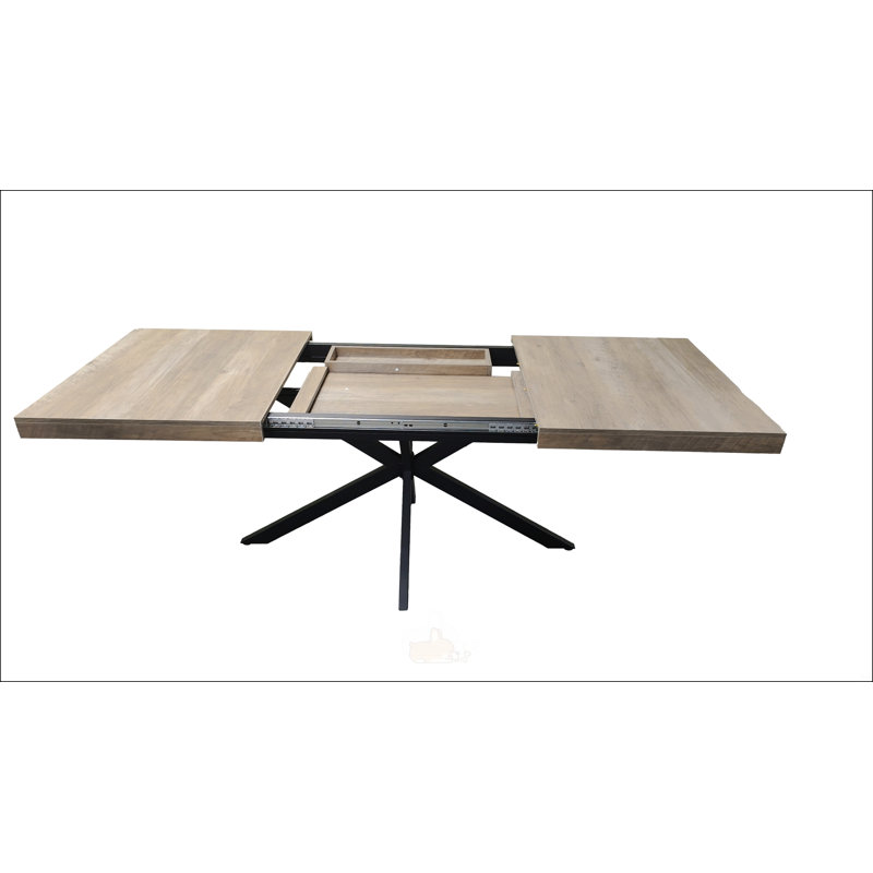 55.11-70.86 Inch Retro Rectangular Stretch Dining Table With Antique Wood Top, Relief Plate, And Storage Box For Versatile Use In Dining Rooms, Kitchens, And Living Rooms