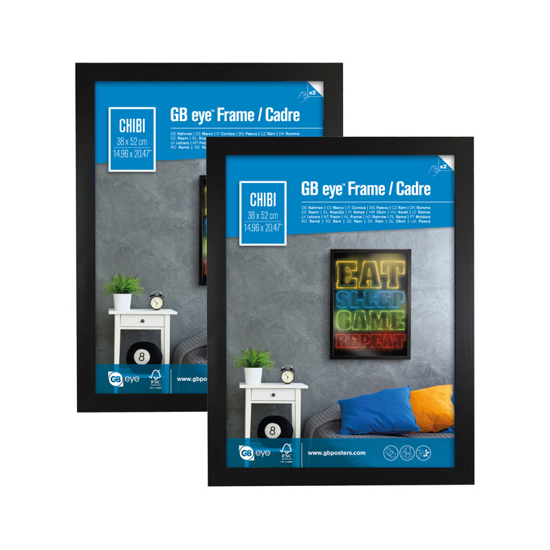 Classic Black Wood Wall Mount Poster Frames Set