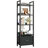 5 Tier Bookshelf with Drawer, Kitchen Bakers Rack with Storage, Tall Narrow Bookcase, Industrial Free Standing Display Shelf, Wood and Metal Book Shelf for Bedroom, Living Room, Black-64314498
