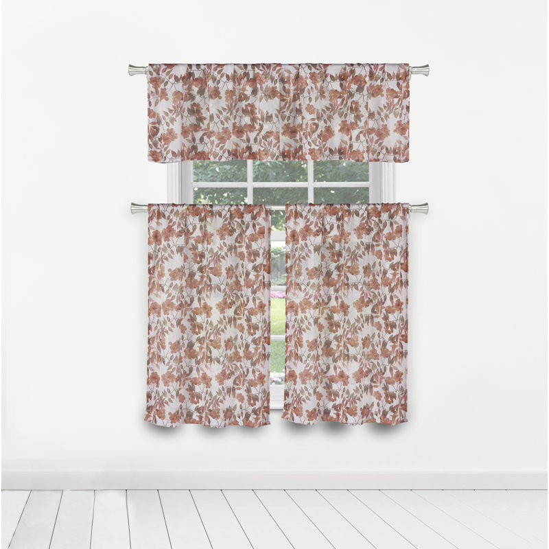 Floral Tailored Kitchen Curtain, Rose