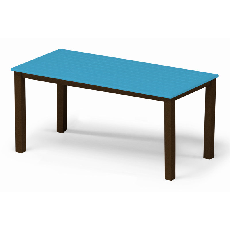 Robinett Rectangular Outdoor Coffee Table , 42'' in. W 21'' in. D, Aqua PQ0, Textured Kona