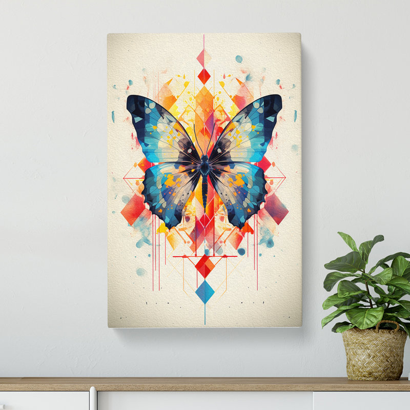 Butterfly Geometric - No Frame Print, 50cm H x 35cm W x 3cm D