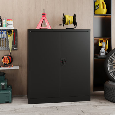 Armoire de rangement simple en acier (H 35,43 po x l 31,5 po x P 15,75 po)