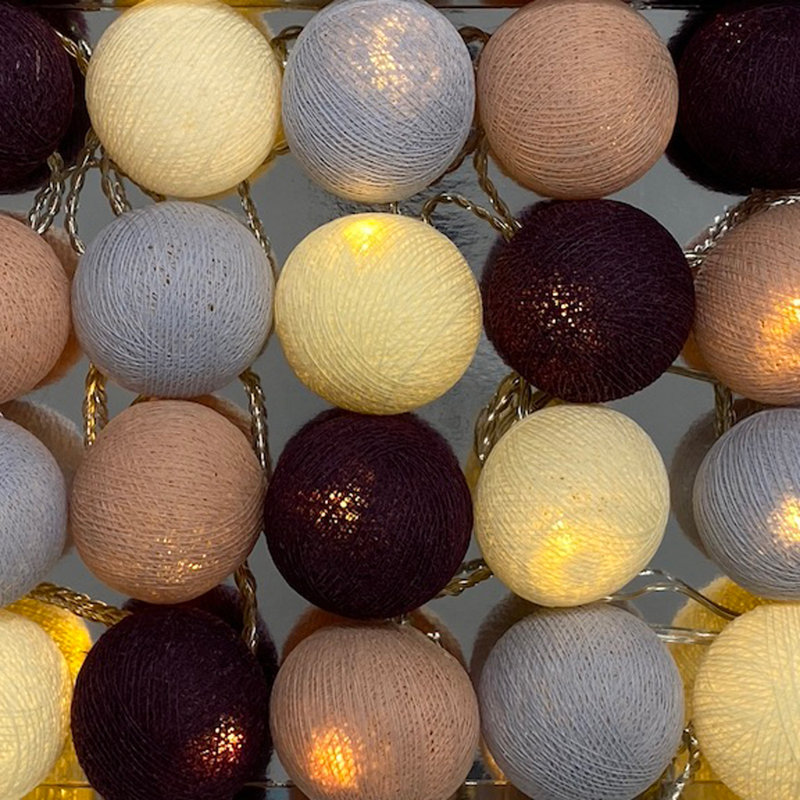 Misti LED Cotton Ball String Light, 20 Lamps - 5 Metre Long