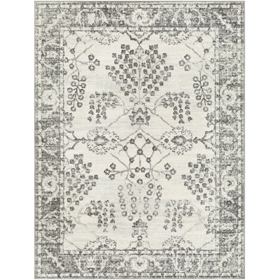 Tapis oriental gris tissé à la machine Aldusa