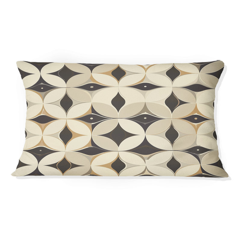 Coussin lombaire rétro Mid-Century beige rétro Mid-Century