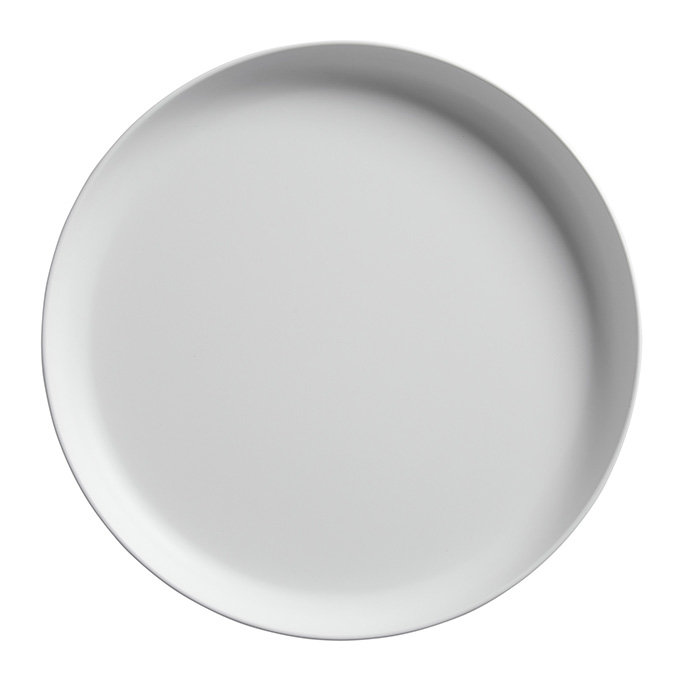 White Round Melamine Dinner Plate with Coupe Rim, 10.5"