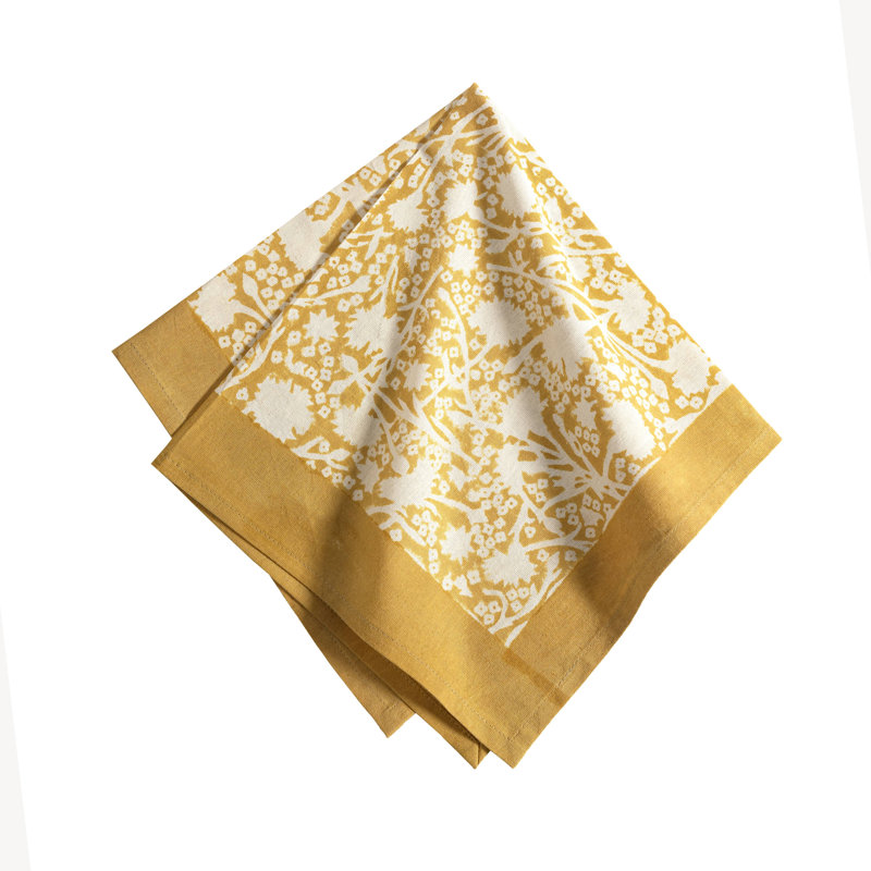 Meadows 100% Cotton Square Napkins, Dijon