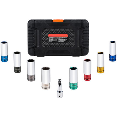 1/2 Inch Impact Socket For Lug Nuts 6 Design Airtight Storage Case Nut In Drive With 4 And Metric Sizes Impact- Tools