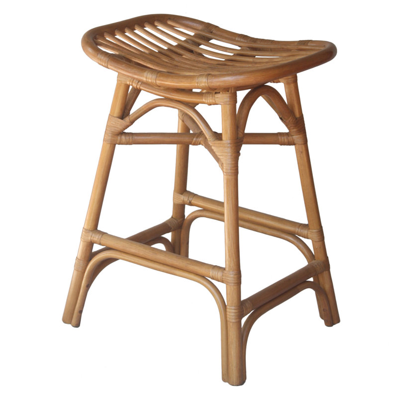 Leclerc Wicker Counter Stool, Brown