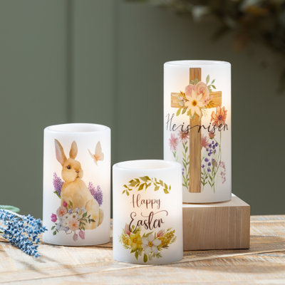 Easter LED Wax Candle Set of 3