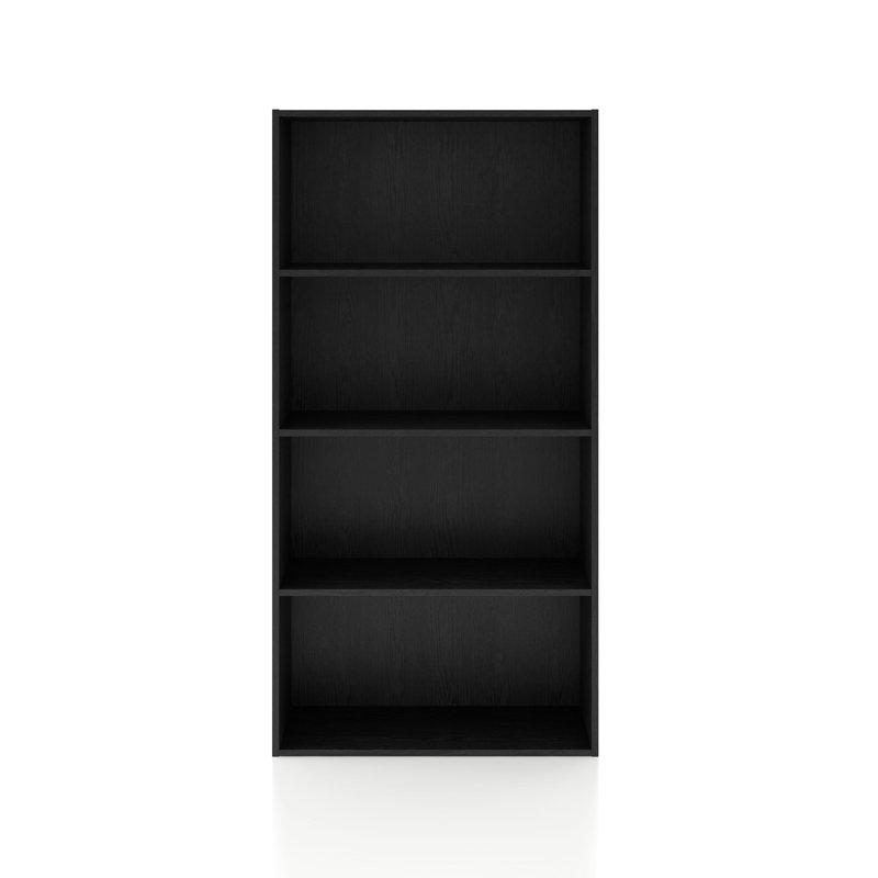Breayla Stackable Storage Bookcase, Black, 4-Shelf