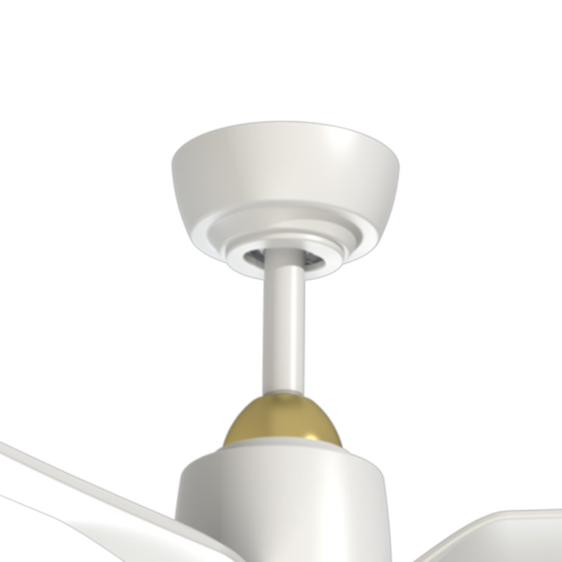 Hugo 42-In Ceiling Fan, Brushed Gold/Matte White, 52" Wide, Matte White