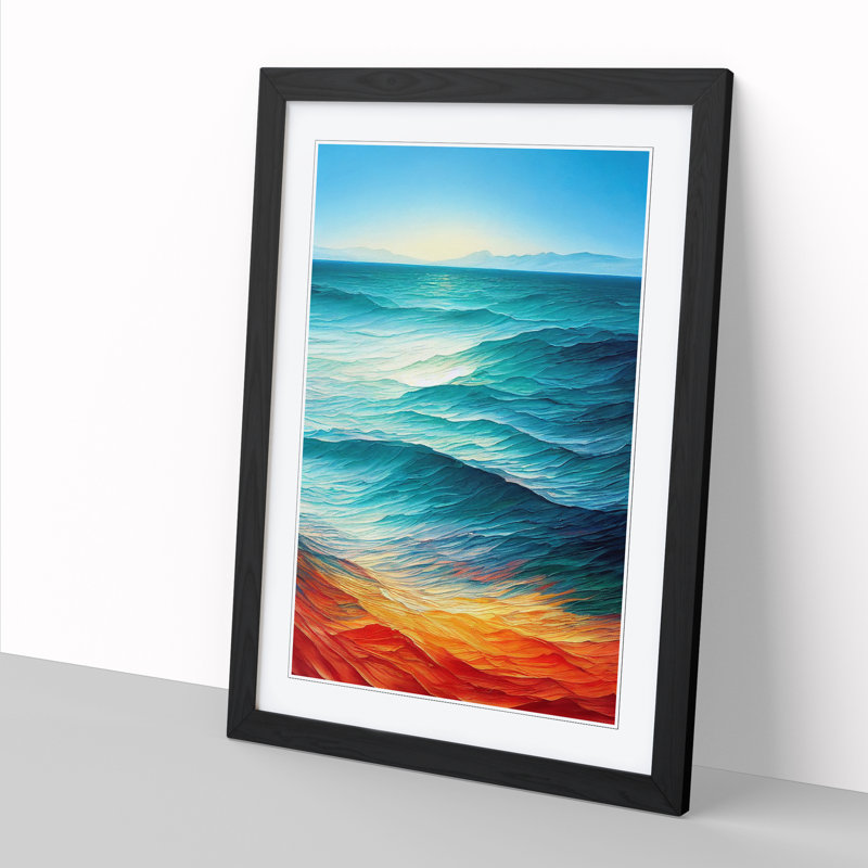 Seascape - Single Picture Frame Painting, Black, 64cm H x 46cm W x 2cm D