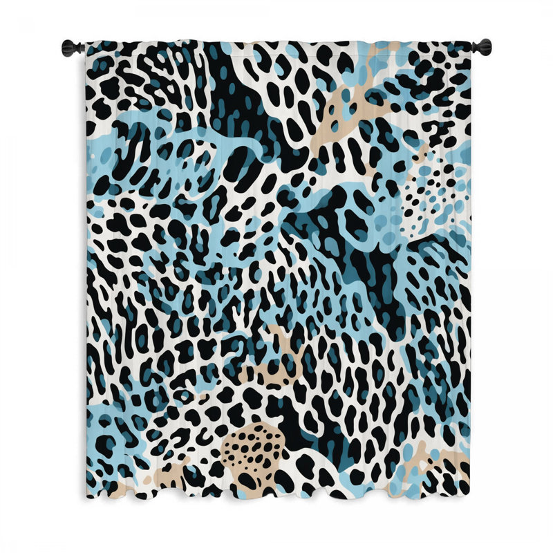 Rideaux à imprimé animal, rideaux transparents et occultant - 1 panneau, L 50 po x L 96 po