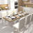 Farmhouse Extendable Dining Table With Smooth Guide Rails And White Legs