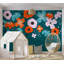 Papier peint floral - Abstrait bleu-239134082