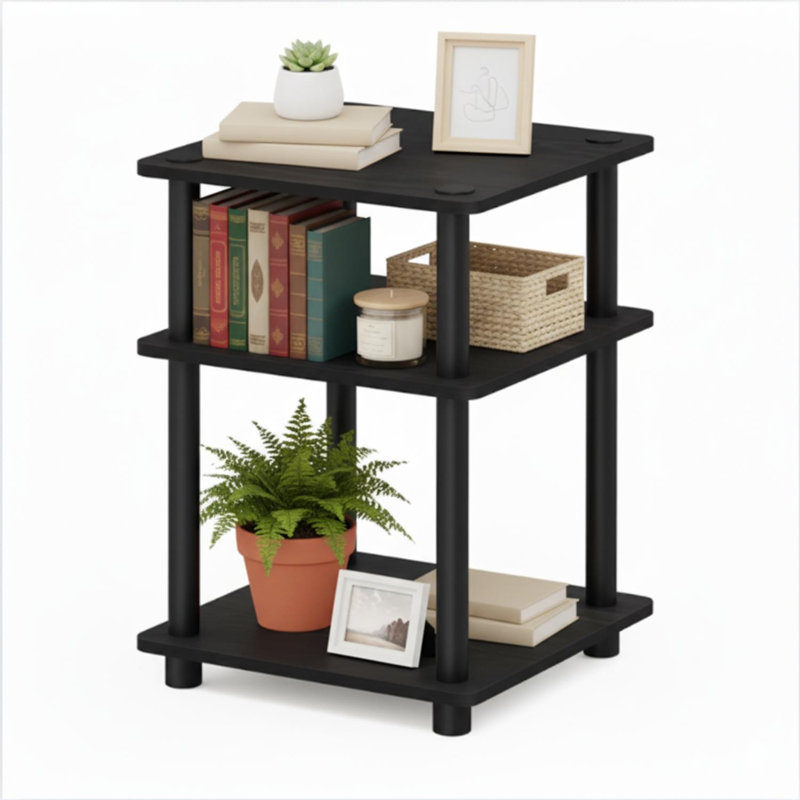 Bibliothèque réversible à 5 niveaux Luder, H 22,99 po x l 14,6 po x P 14,6 po, Noir, 1