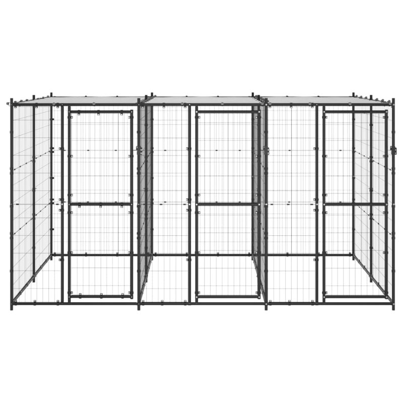 Homerville Pet Crate, Black/Silver, 180cm H x 330cm W x 220cm D
