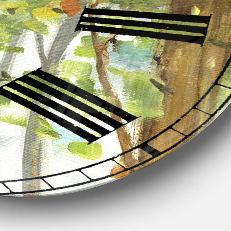 Green Forest Study - Horloge murale traditionnelle, Moyen