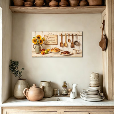  Art mural rétro sur toile de cuisine, décoration murale de cuisine de ferme pour la salle à manger, œuvre d'art tendue avec châssis, prête à être suspendue, 20 po x 40 po