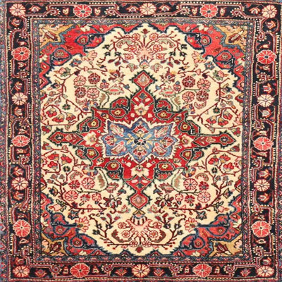 Tapis mehroon/jaune traditionnel Thies