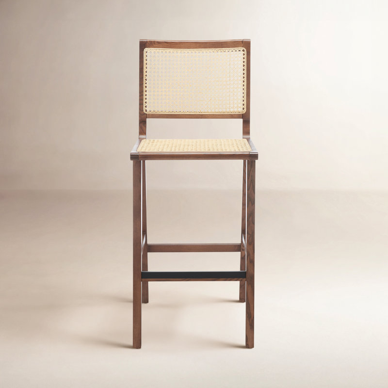 Atticus Counter Stool with Solid Wood Frame, Walnut, Bar Stool (29.5" Seat Height)