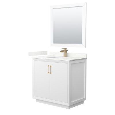 Strada 36'' Single Bathroom Vanity with Quartz Top