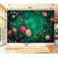 Peler et coller le papier peint adhésif élégant floral oiseau rose roses sarcelle art mural auto-adhésif et amovible-389660990