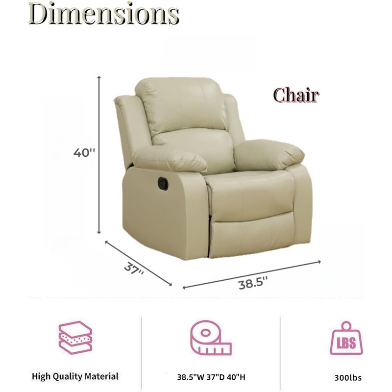 Fauteuil inclinable en cuir recyclé beige