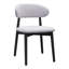 Classic Blue Cotton-Linen Upholstered Dining Side Chair with Black Solid Wood Legs, Set of 4 for Kitchen and Living Room