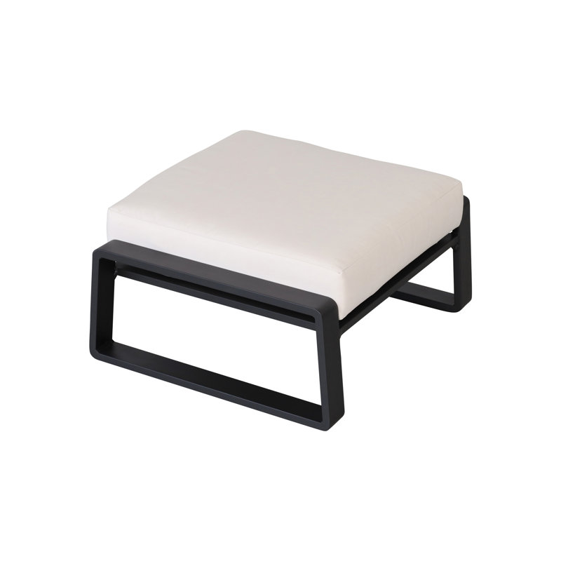 2 repose-pieds: structure en aluminium et coussins beige confortables de 2 repose-pieds avec siège brun - polyvalent et élégant