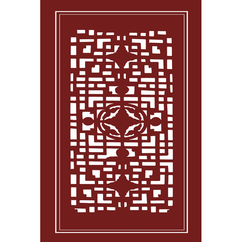Shoji Screen In Cinnabar IV by Vision Studio - Wrapped Canvas Print, 46cm H x 30cm W x 3.8cm D