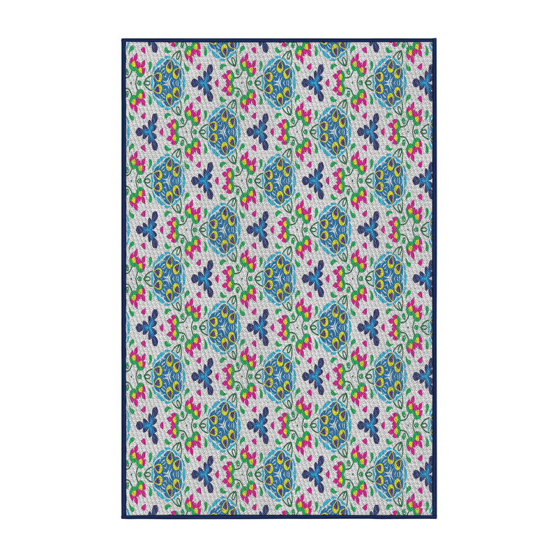 Tapis mauve / vert Ikat, Rectangle 8 pi x 10 pi