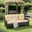 Patio Couch,Rattan Three-Seat Sofa