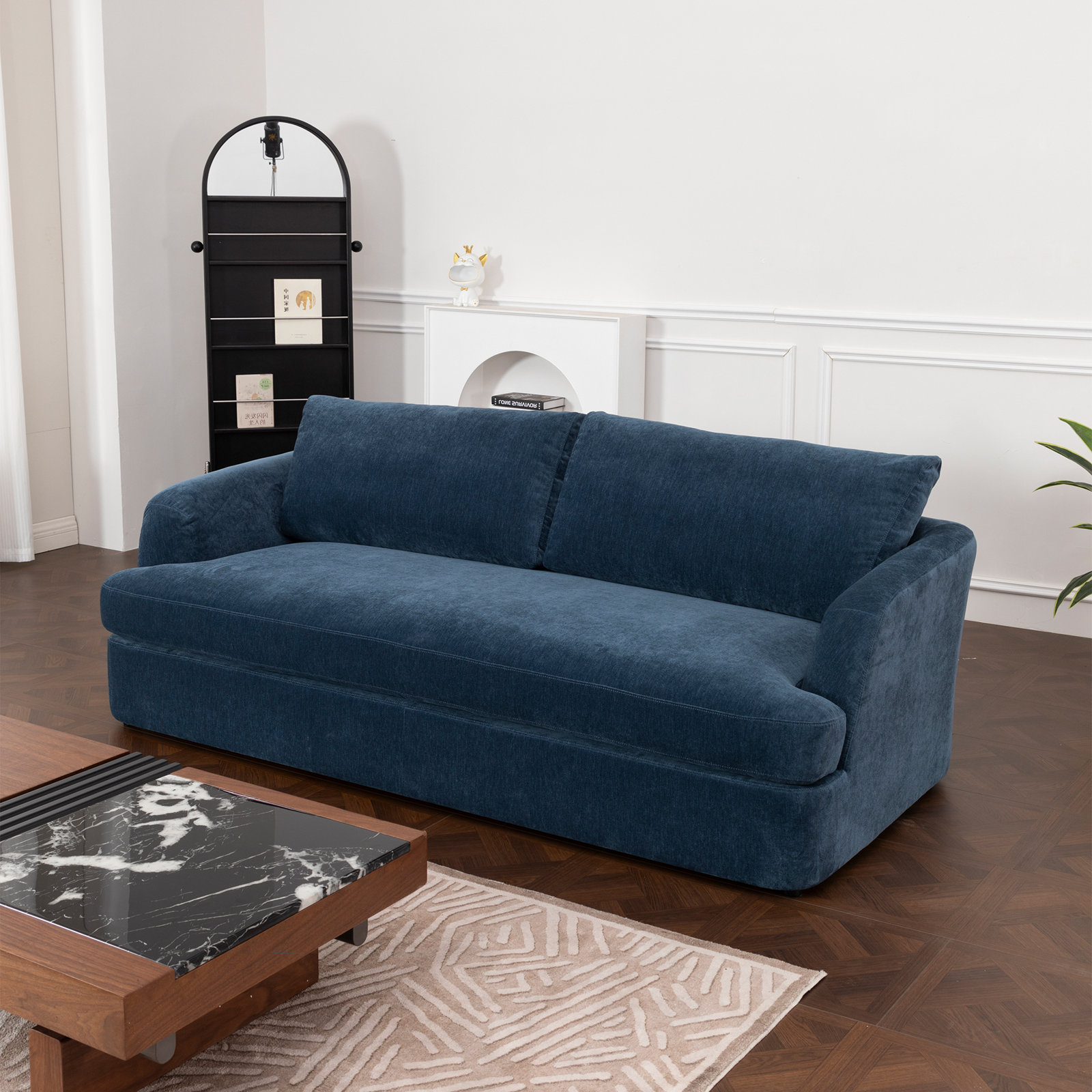 Alameda 86" Velvet Sofa, Pacific Velvet