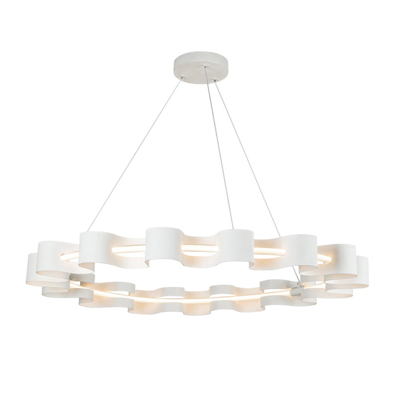 Lustre moderne à DEL 35 po Nami, Blanc antique