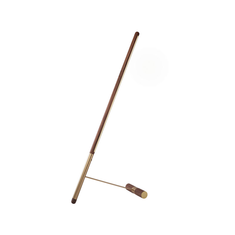 Linea LED Floor Lamp, Brass, Walnut
