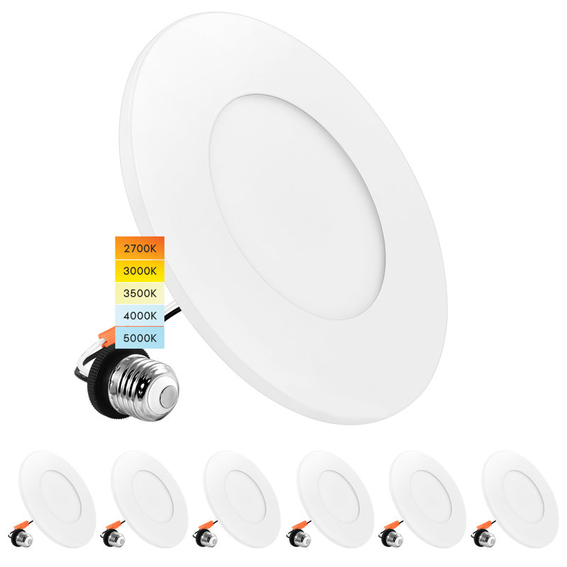 4'' Dimmable LED Retrofit Recessed Lighting Kit, White