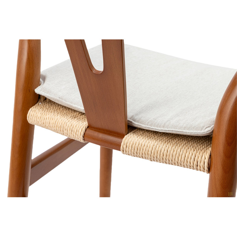 Chaises Wishbone pour salle à manger, chaise de salle à manger en bois tissé Soild, fauteuil, entièrement assemblée, ensemble de 2