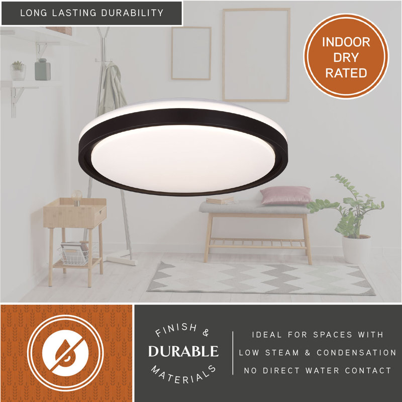 Ambri 16.25-In W Integrated LED Bronze Contemporary Flush Mount Ceiling Light Fixture
