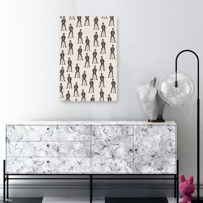 Stylish Singer Pattern Classic Retro Vintage Architecture Wall Art Print by Nicholas - Wrapped Canvas Print