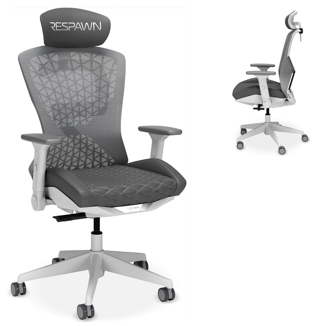 RESPAWN SPIRE Ergonomic Mesh Office Gaming Chair - High Back Home PC Computer Desk Reclining Gaming Chair, Adjustable Armrests, Adjustable Headrest, Knitted Mesh Back, Cooling Gel Seat Respawn 