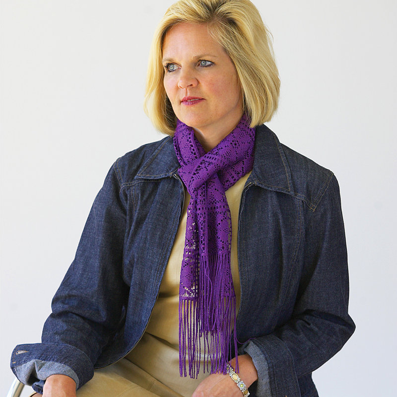 Écharpe marguerite 10 x 65, mauve, Mauve