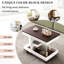 Table de bout multifonctionnelle réglable avec plateau relevable et fonction rotative à 360 °, rangement latéral idéal, matériau, roulettes verrouillables pour un usage domestique, espace de rangement fonctionnel, coins arrondis, construction-351111742