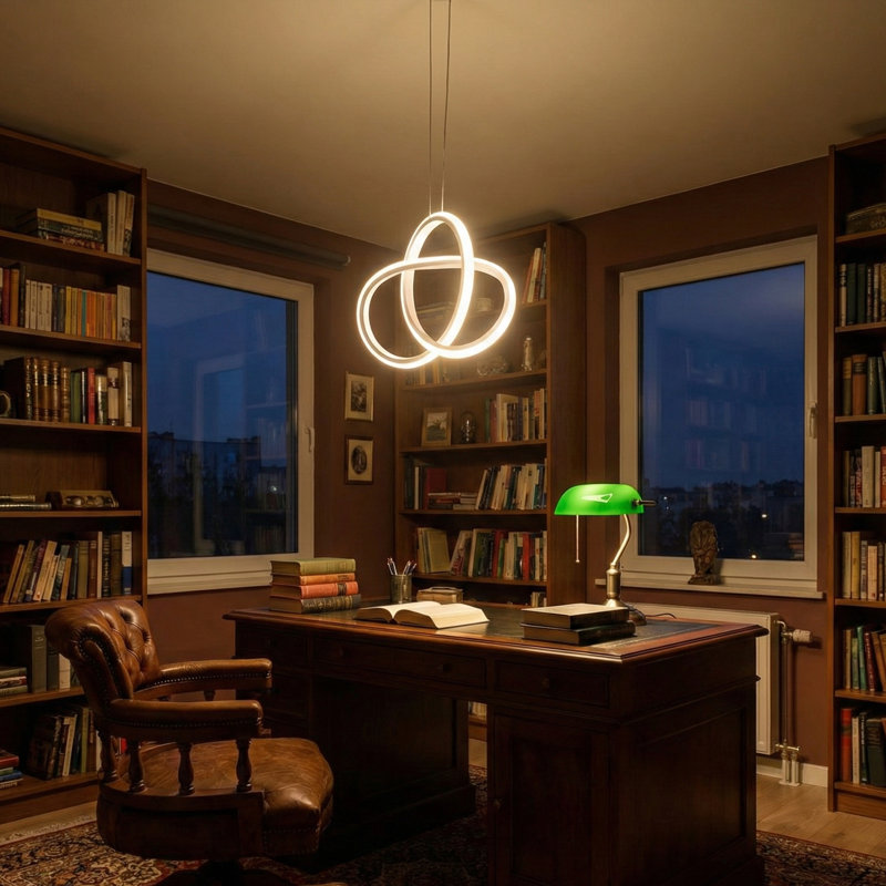 Lustre contemporain DEL Infinity, Blanc