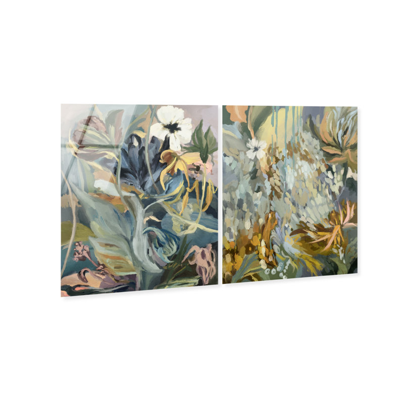 Moss Overlap Set Set by Oliver Gal, 72"H x 60"W, High-Gloss Acrylic Print