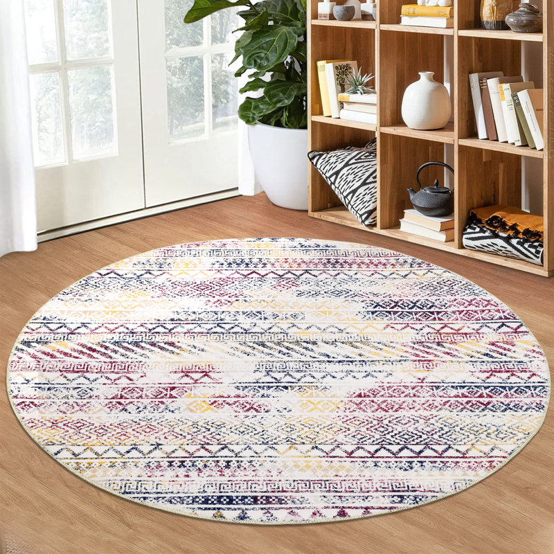 Tapis Karelis avec envers antidérapant, Rond 4 pi
