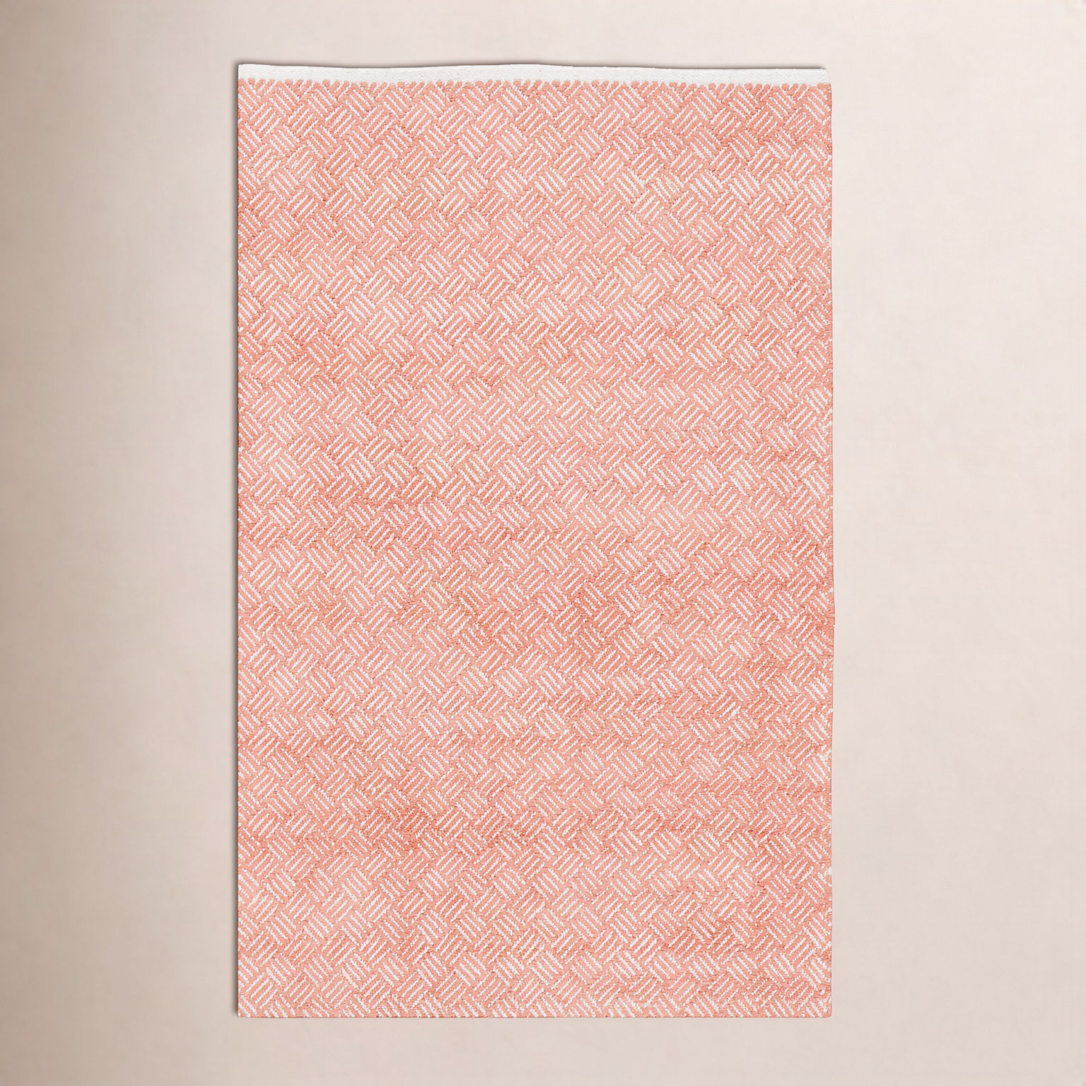 Evansdale Orange Hand-Woven Geometric Cotton Rug, Rectangle 4' x 6'