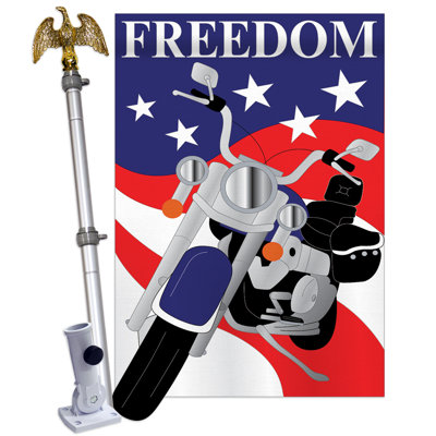 Ensemble de drapeau à 2 côtés en polyester 4 x 3 pi freedom